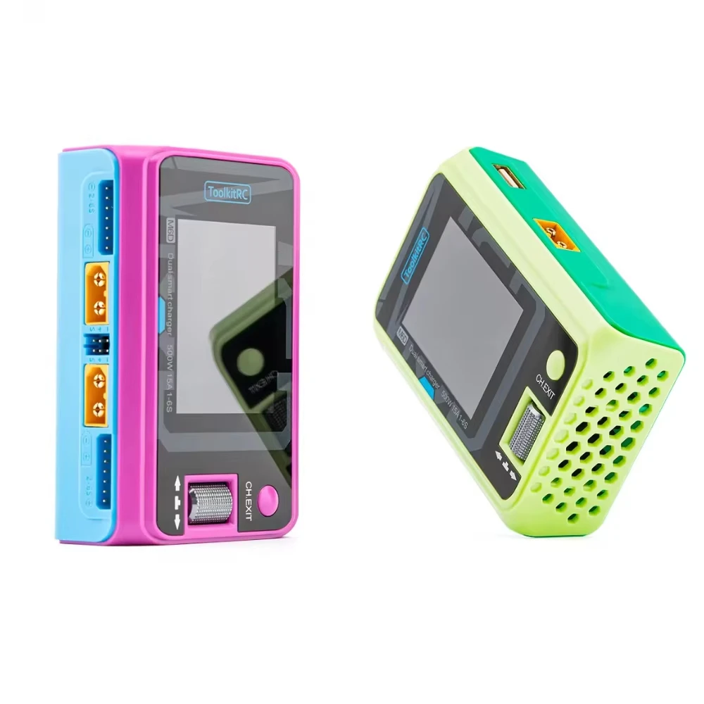 ToolkitRC M6D 500W 15A DC Двухканальное мини-умное зарядное устройство Разрядник для 1-6S Lipo