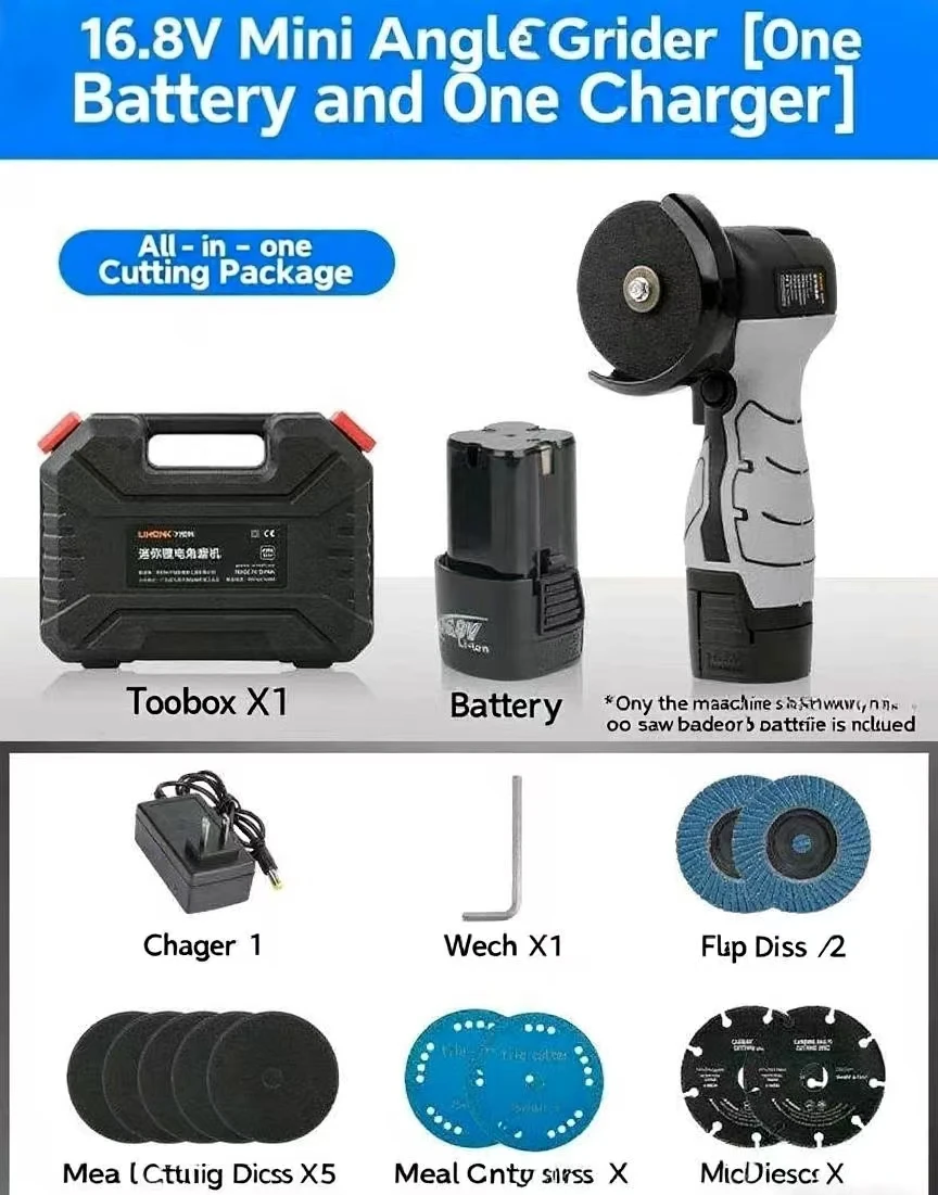 Мини-угловая шлифовальная машина, перезаряжаемая бытовая электрическая режущая машина, маленькая шлифовальная машина с литиевой батареей, миниатюрная ручная шлифовальная машина