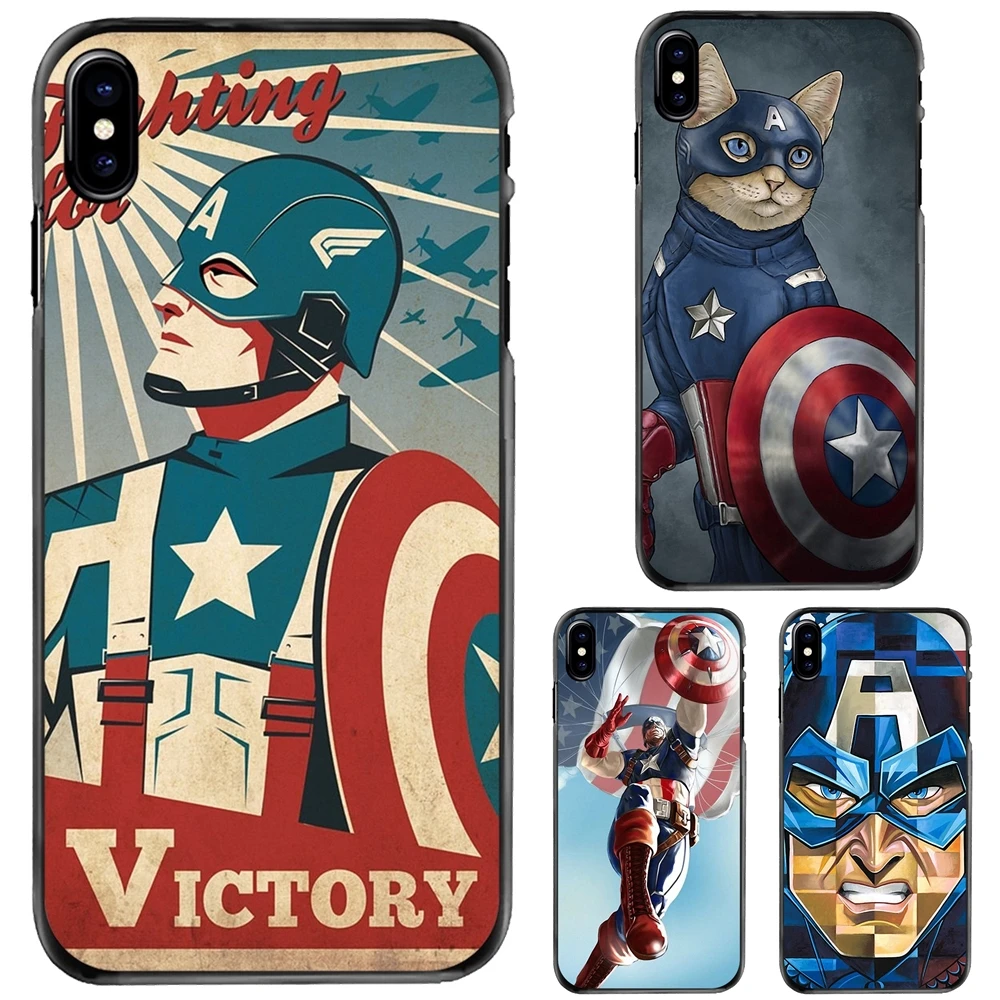 

For iPhone 11 12 13 14 Pro MAX Mini 5 5S SE 6 6S 7 8 Plus 10 X XR XS New avengers captain america logo Hard Phone Shell Case