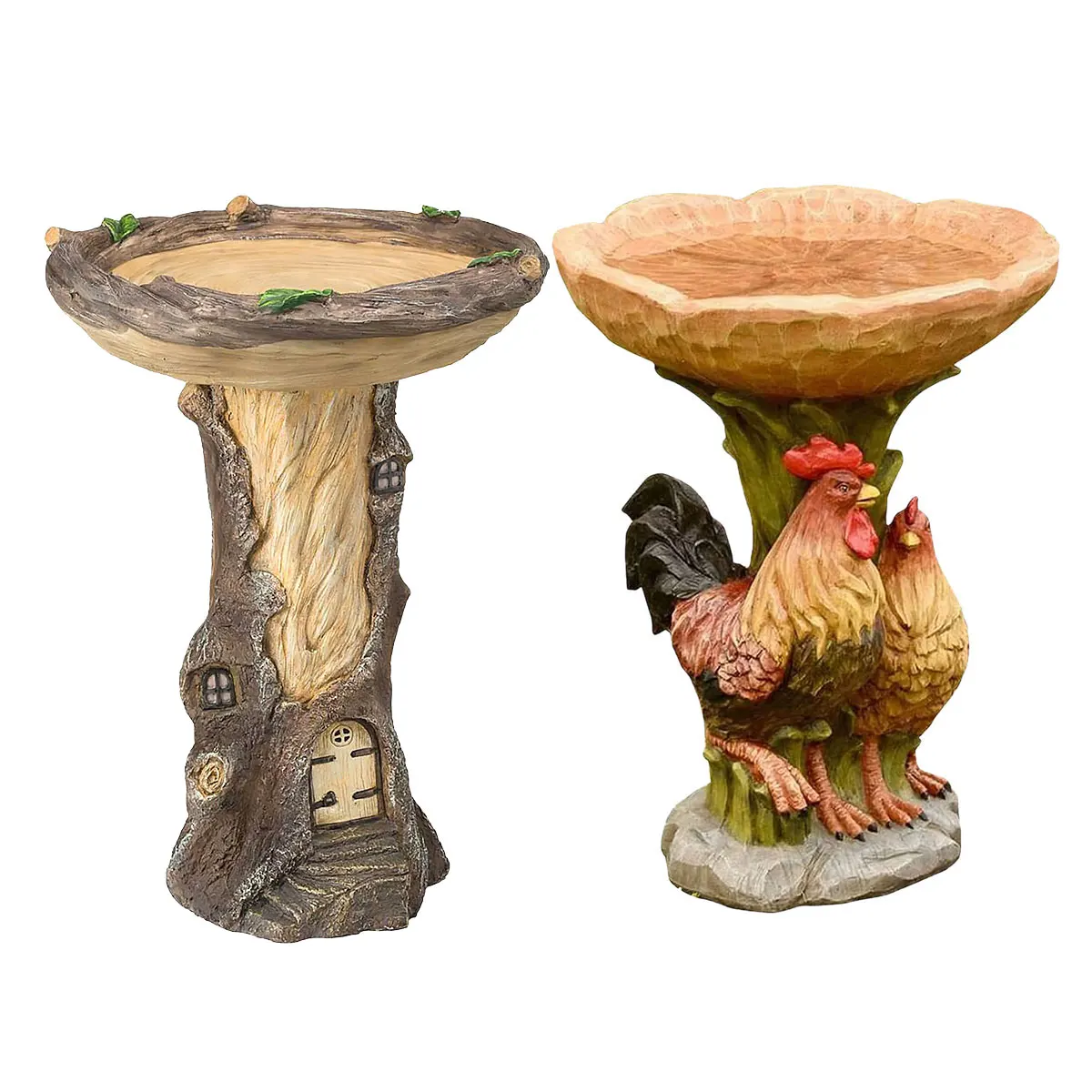 

NEW Resin Bird Bath Statue Fairy Garden Bird Bath Ornaments Sculptures Outdoor Bird Feeder Birdbath Resin Pedestal Fountain Deco