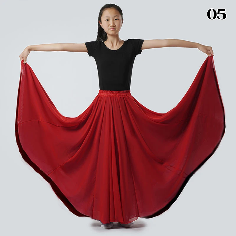 Детские классические танцевальные юбки для девочек струящаяся шифоновая