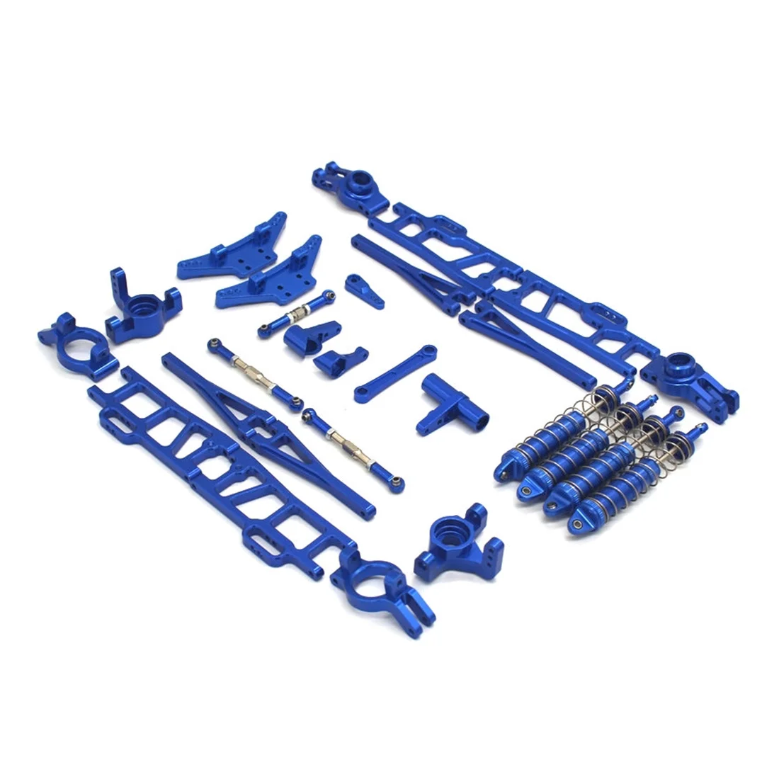 

Metal Upgrade Accessories Set Steering Block Shock Absorber Suspension Arm for Wltoys 104009 12402-A RC Car,Blue