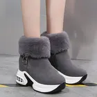 Зимние теплые кроссовки из кроличьего меха, женские зимние ботинки на платформе, женские ботильоны 2021, женская повседневная обувь, ботильоны для женщин