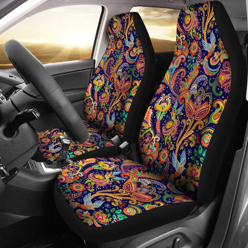 

Colorful Elegant Decor Car Seat Covers Pair, 2 Front Seat Covers, Car Seat Protector, Car Accessories