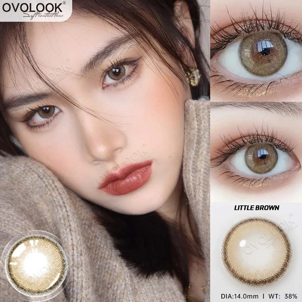 OVOLOOK-2pcs/pair Blue Brown Black Lenses Multi-coloured Colored Contact Lenses for Eyes Natural Beauty Pupils Lens Yearly Use