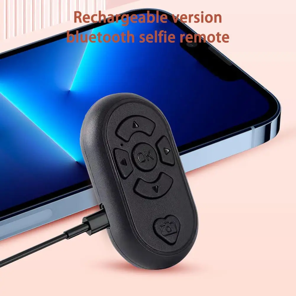 

Usb Rechargeable Remote Control Self-timer Wireless Bluetooth-compatible Shutter Release Selfie Turn Page Controller