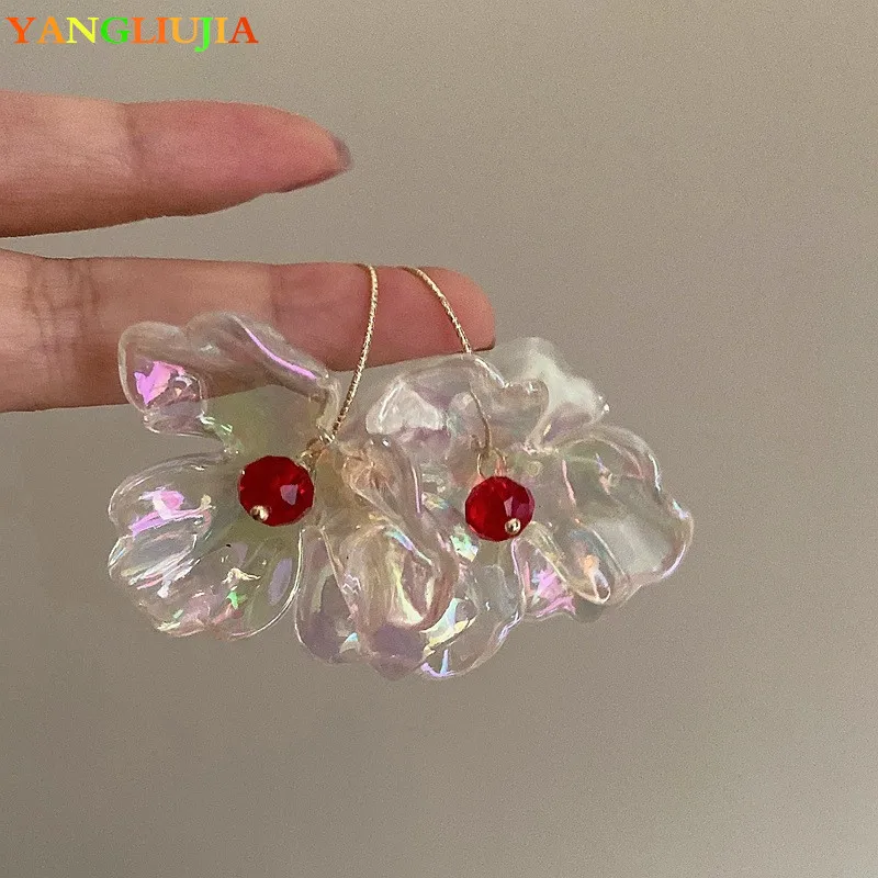 

Dazzle Colour Acrylic Petals Earrings Japanese South Korean Style Personality Luxury Fashion Earrings Ms Girl Travel Accessories