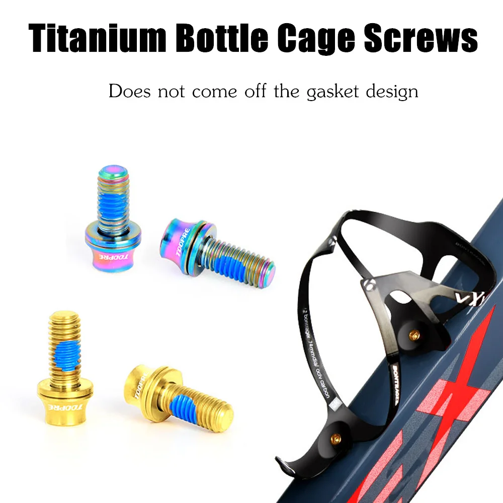 

Bicycle Titanium Alloy M5x12mm Mountain Bicycle Water Bottle Holder Screw Road Bike Ultralight Water Cup Holder Fixed