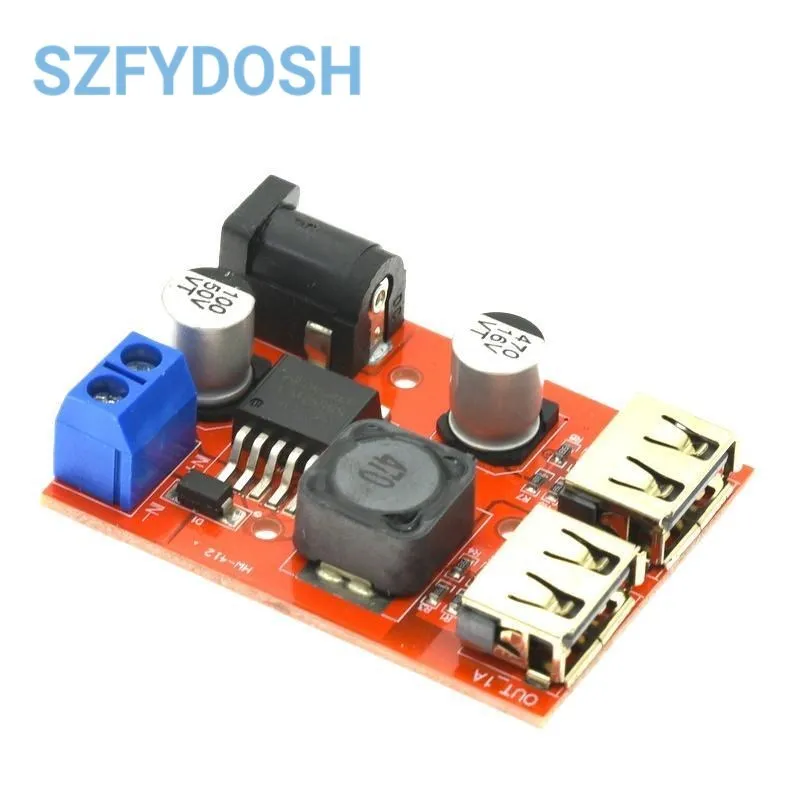 Понижающий преобразователь LM2596 LM2596S, устройство с двойным USB разъемом, 9 В, 12 В, 24 В, 36 В в 5 В, 3 А, плата зарядного устройства для автомобиля, модуль источника солнечного питания C6B4