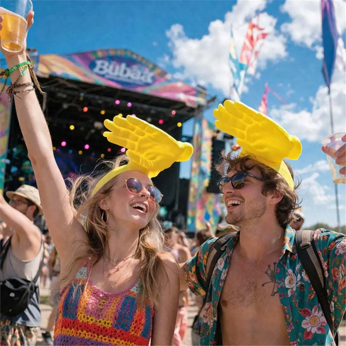 Фото E@MB*RA*aCE^HAPPYa Hands-Free Hand Shade Hat Third Hand Hands-Free Sun Visor Headband Palm Visor for Beach, BBQ, Outdoor №2