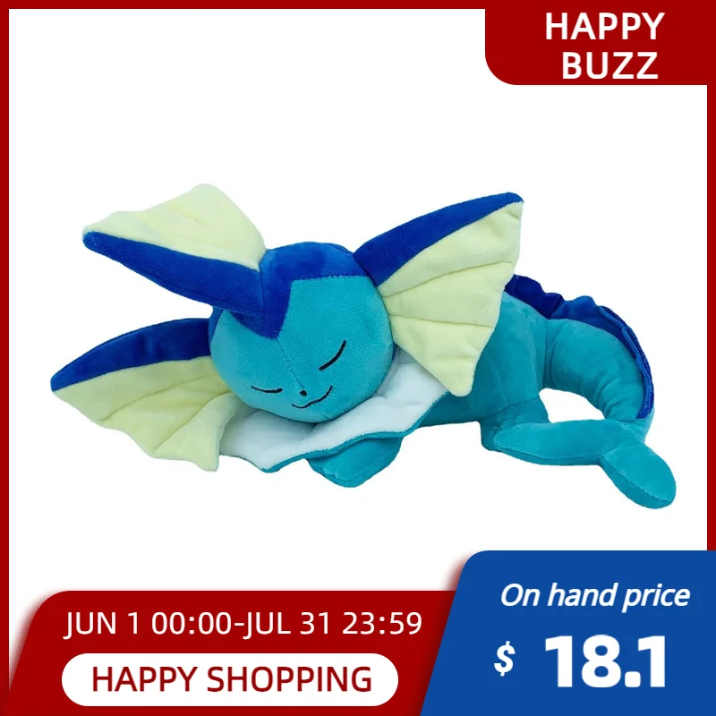 

Симпатичный Покемон спящий Vaporeon Eevee модель игрушки Eevee Эволюция животное диванная подушка Kawaii детская коллекция подарок на день рождения