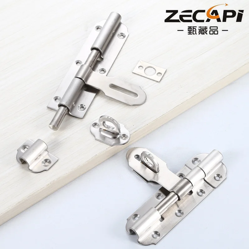 

Stainless Steel Household Anti-theft Door Surface-mounted Latch Sliding Door with Lock Buckle Solid Thickened Door Buckle Plug