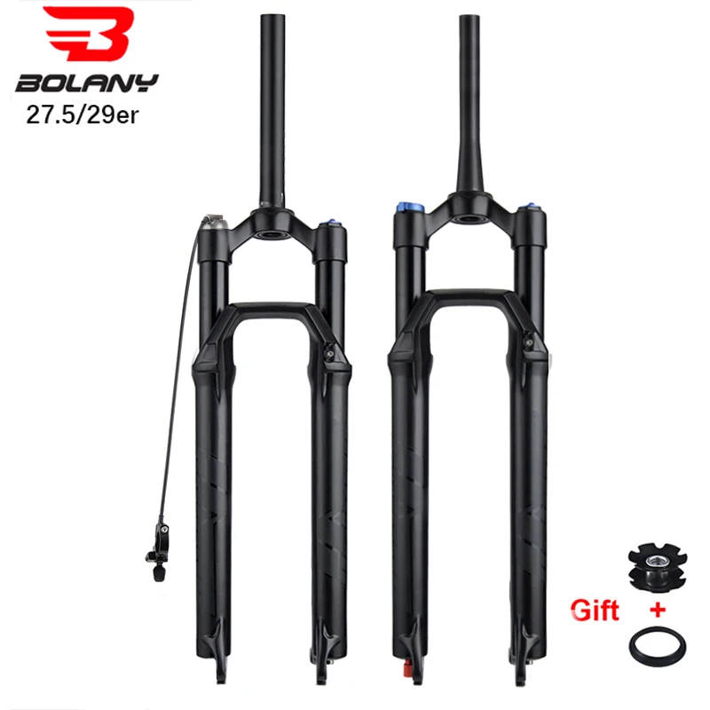 

BOLANY Bike Fork Solo Air with Rebound Damping MTB Front Suspension 34MM 27.5/29er Straight/Tapered RL/LO Bicycle Quick Release