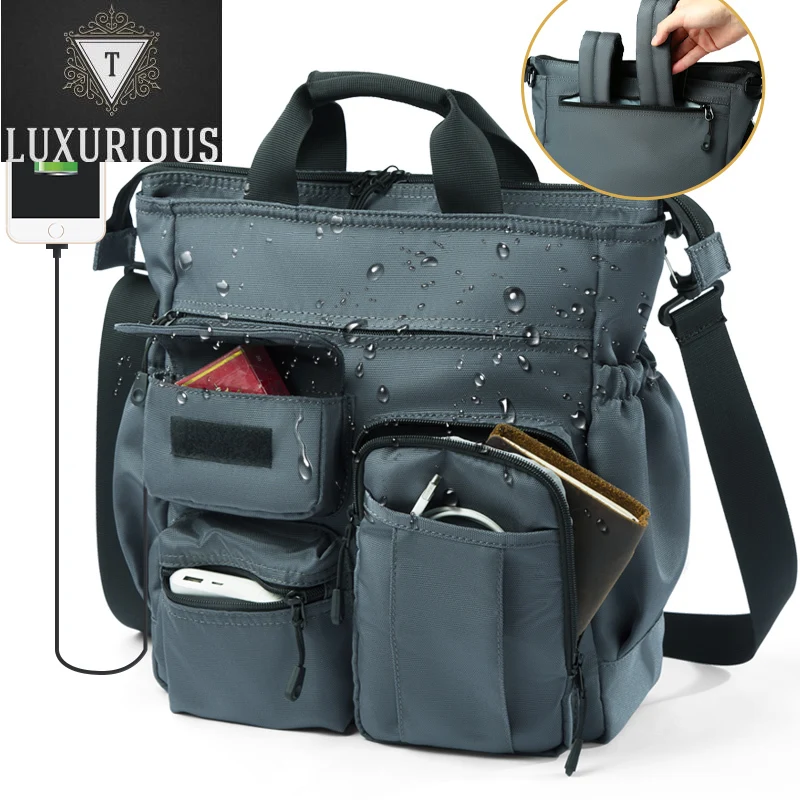 

Multifunction Fashion Shoulder Messenger Bag Casual Business Men Briefcase Large Capacity Male USB Port Backpack Travel Handbag