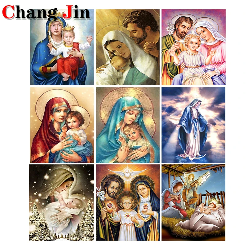 

5D Diy Diamond Painting Virgin Mary Cross Stitch Kit Religion Full Square/Round Diamond Art Embroidery Mosaic Home Decor Gifts