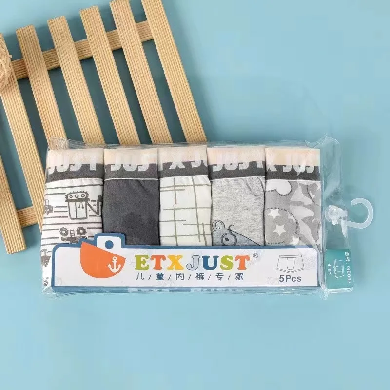 New Arrival Boys Boxer Underwear Cotton Breathable Panties for Toddler Baby Casual Children Soft Underpants 5pcs/lot 4 8 14Years