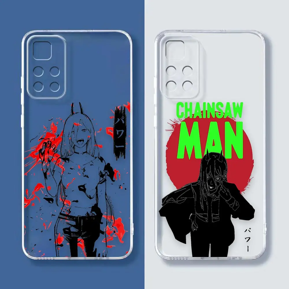 

Clear K40 Case For Redmi K40 NOTE 11 11S 11T 11S 10 10S 9 9T 9S 8 7 PRO PLUS MAX 5G 4G Transparent Case Power Font Chainsaw Man