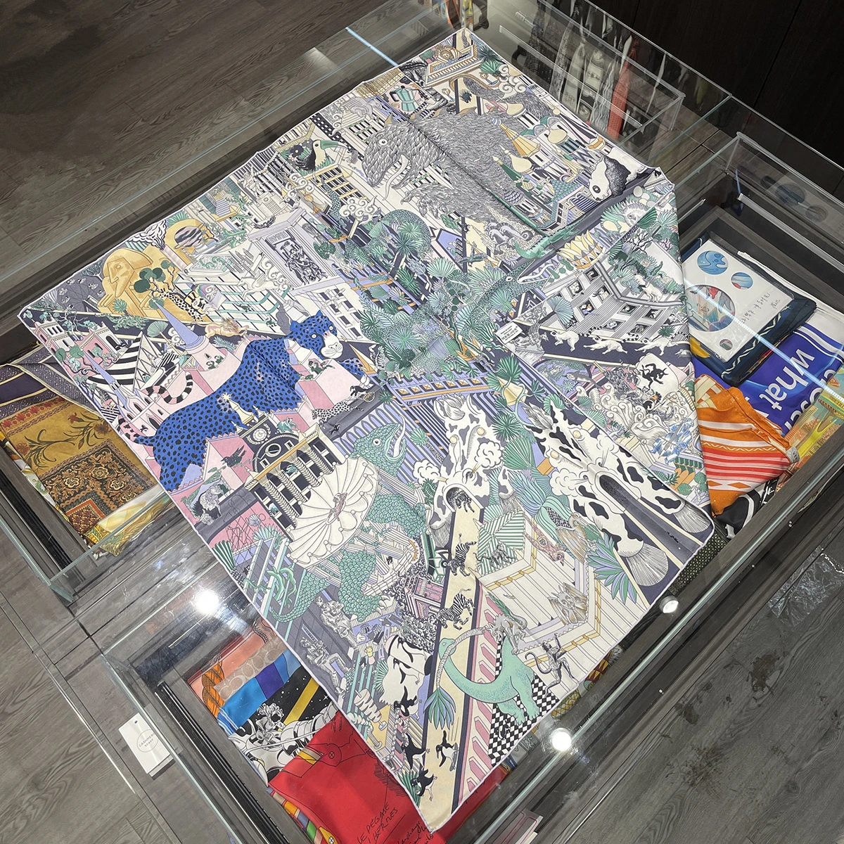 90 см животный город двусторонний натуральный 100% шелковый шарф фирменный дизайн