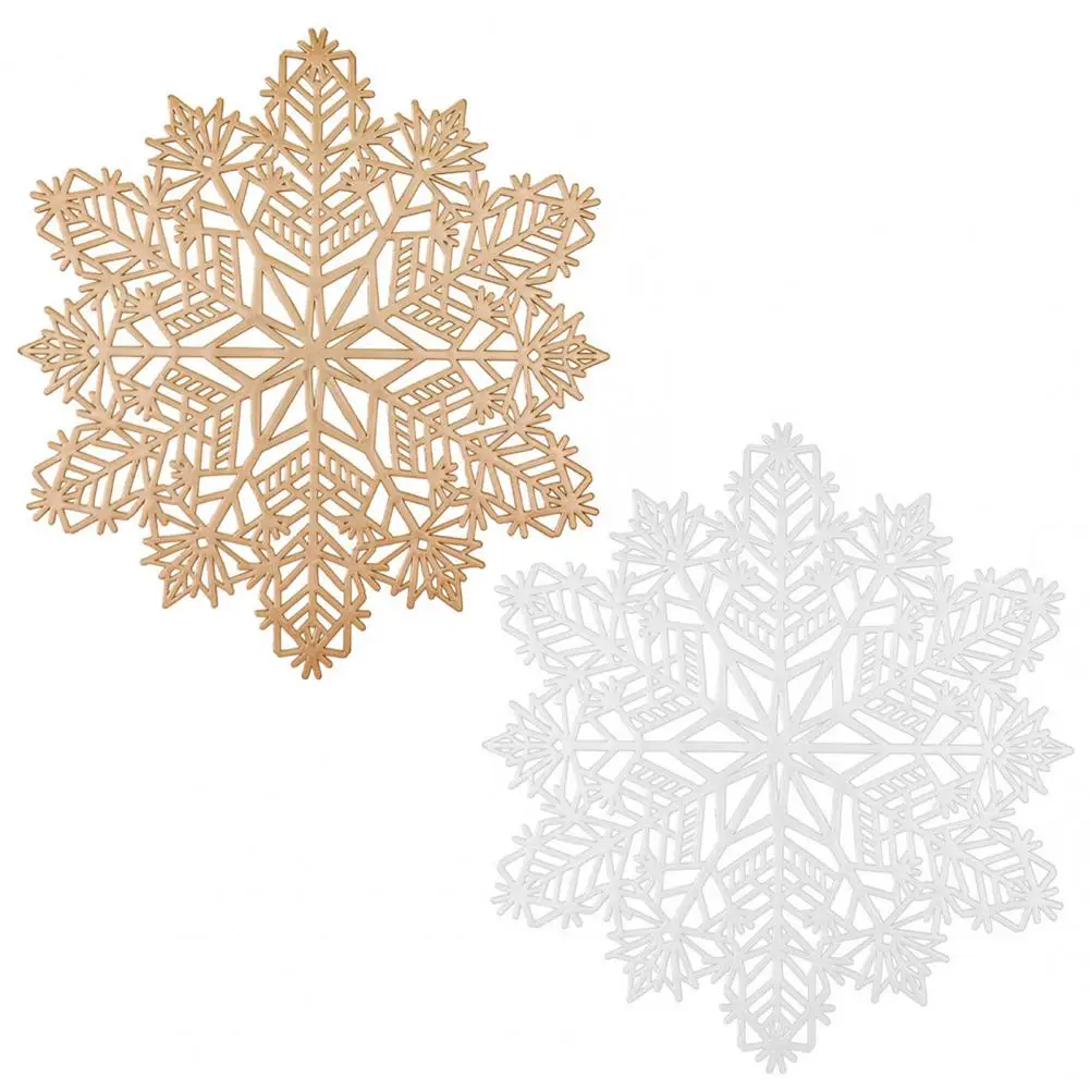 

Decorative Delicate Placemat PVC Hollow Snowflake Shape Cup Pad for Kitchen