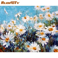 ruopoty diy pictures by numbers flower painting by number chrysanthemum hand painted paintings drawing on canvas gift kits home