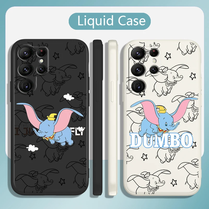 

Disney Dumbo Cute Case For Samsung Galaxy S22 S21 S20 S10 Note20 10 Ultra Plus Pro FE Lite Liquid Rope Phone Cover Core Capa