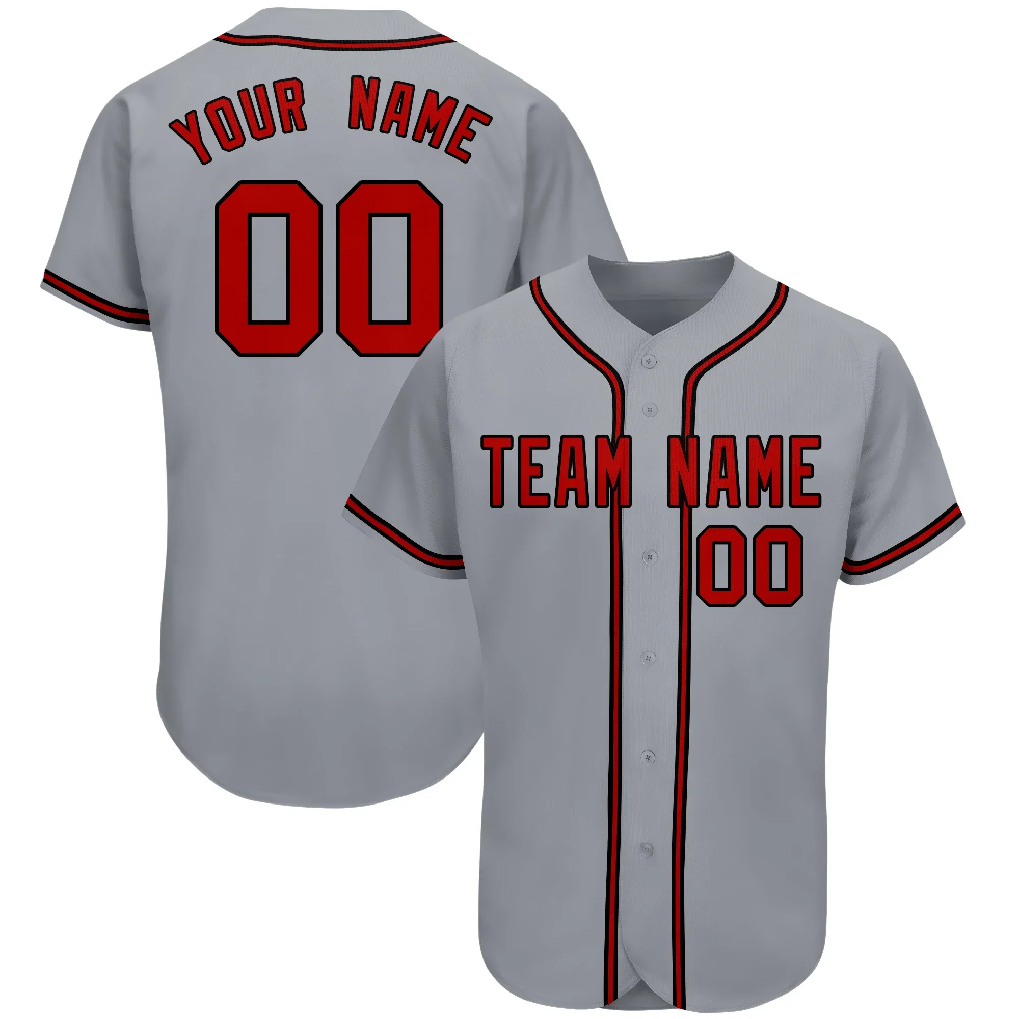 Popular Custom Baseball Jersey Personalized Print Team Name Number Breathable V-neck Streetshirts Button-down For Male