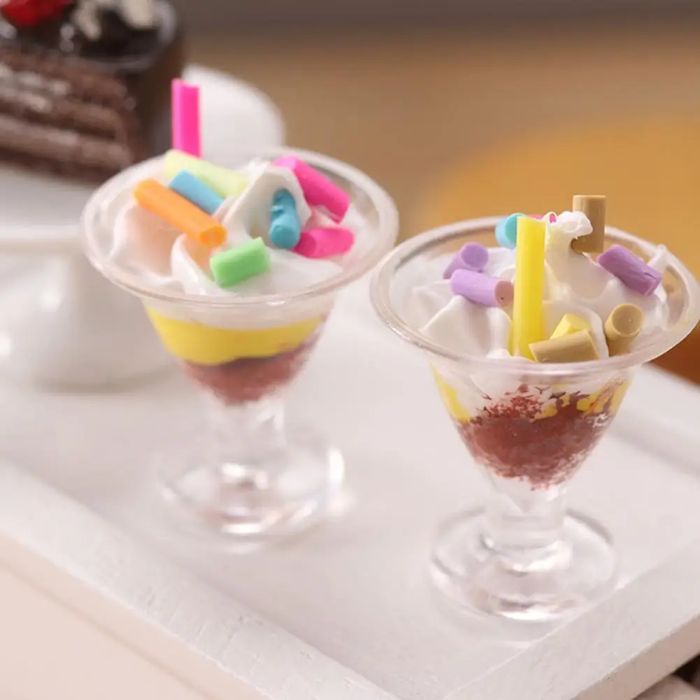 

Dollhouse Ice Cream Portable Realistic Looking Anti-fade for Micro Landscape Ice Cream Cup Model Miniature Ice Cream