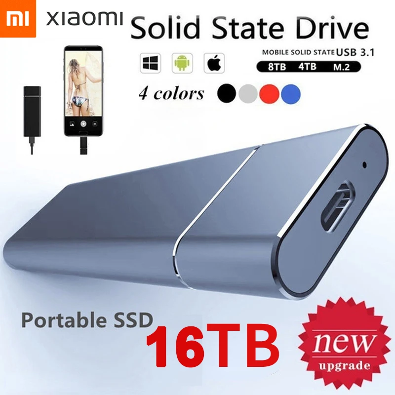 

Xiaomi Oringal Brand 8TB 4TB 16TB SSD High Speed Hard Disk External M.2 Solid State Drives USB 3.1 Type-C Interface Mass Storage