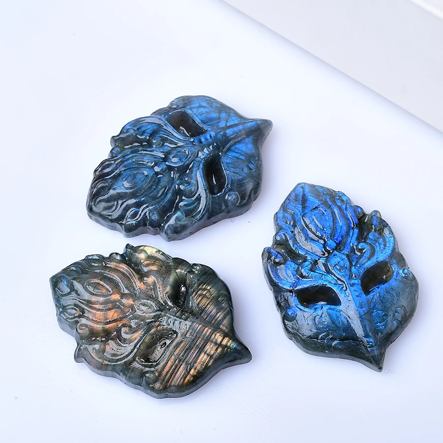 1 шт. маска из натурального лабрадорита статуя случайный кристалл целебный