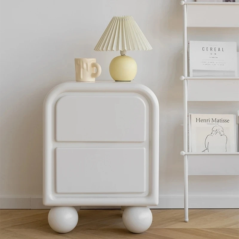 Белая ночная тумбочка в скандинавском стиле современный угловой прикроватный