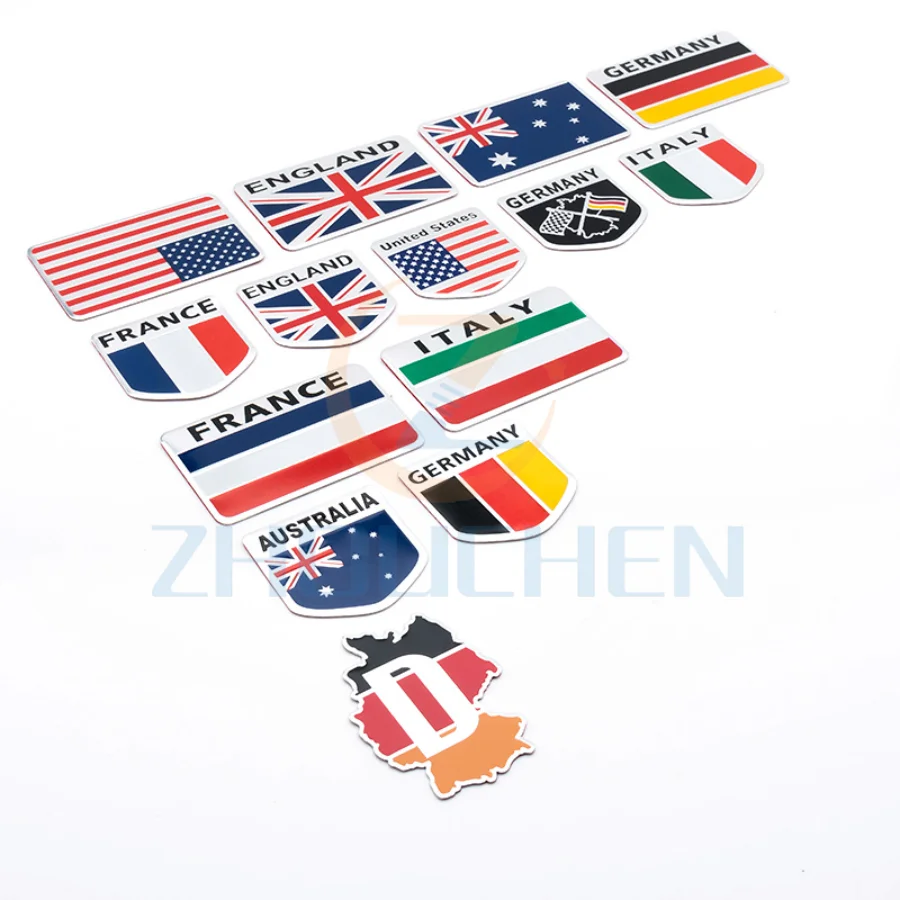 

Motorcycle Accessories National Flag 3D Aluminum Alloy Car Stickers Badge Moto for Honda Yamaha Modified Parts Cafe Racer Decals
