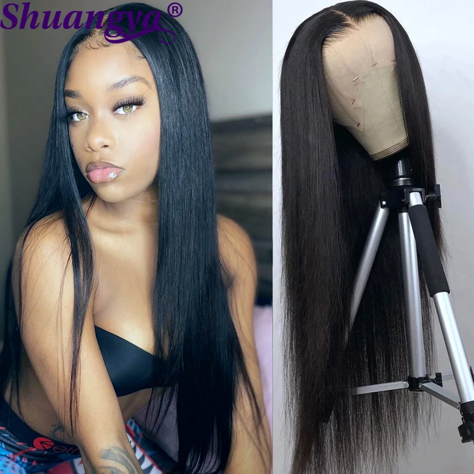 Straight Lace Front Wig For Women Human Hair Lace Frontal Wigs Pre Plucked 13x4 Hd Transparent Lace Frontal Wig Shuangya Hair