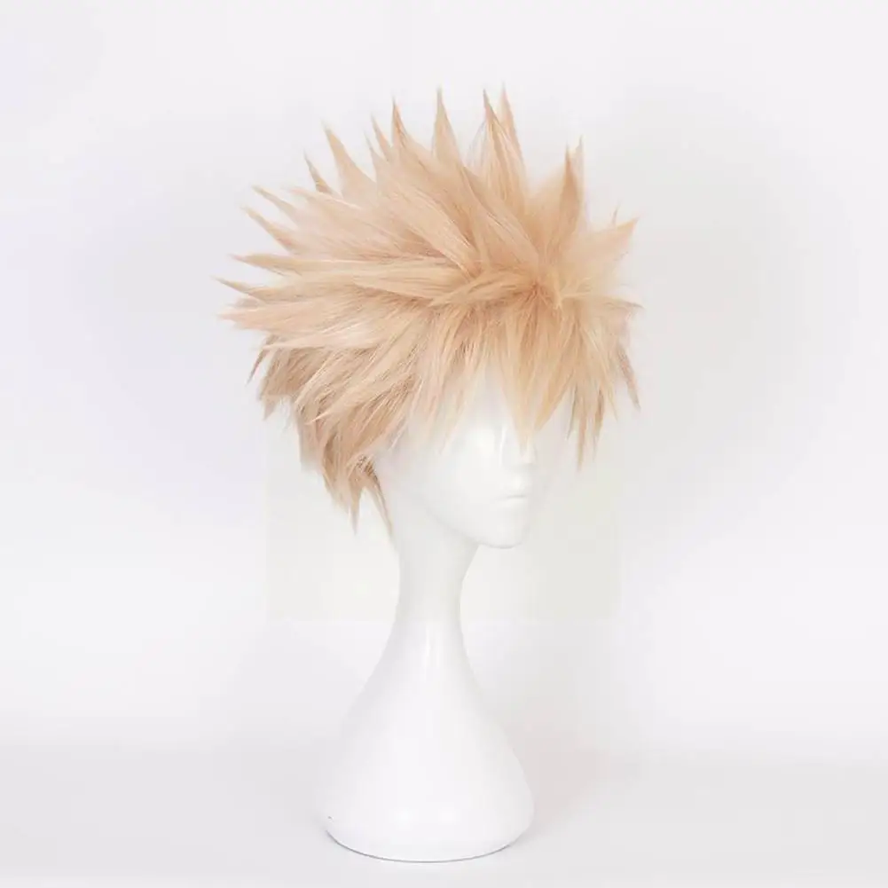 

COS Comic My Hero college Baku Short flax Golden hair the Bakugo Play role Heat-resisting Katsuki Bakugou clothing Wig role S0O2