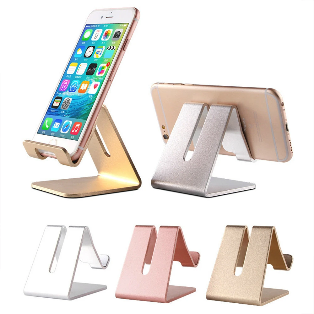 1pc Luxury Golden Desk Phone Holder Aluminum Business Card Holder Phone Rack Office Supplies Desk Display Stand Desk Accessories