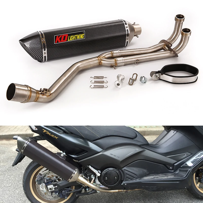 

For Yamaha XP 500 530 TMAX 2008-2016 Full Exhaust System Header Link Pipe 51mm Muffler Escape with Removable DB Killer 570MM