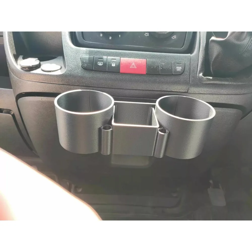 Фото Двойной держатель для чашки центральной консоли для Fiat Ducato Peugeot Boxer Citroen Relay Van Center 2007+ 3D-печать для хранения мобильных телефонов №2
