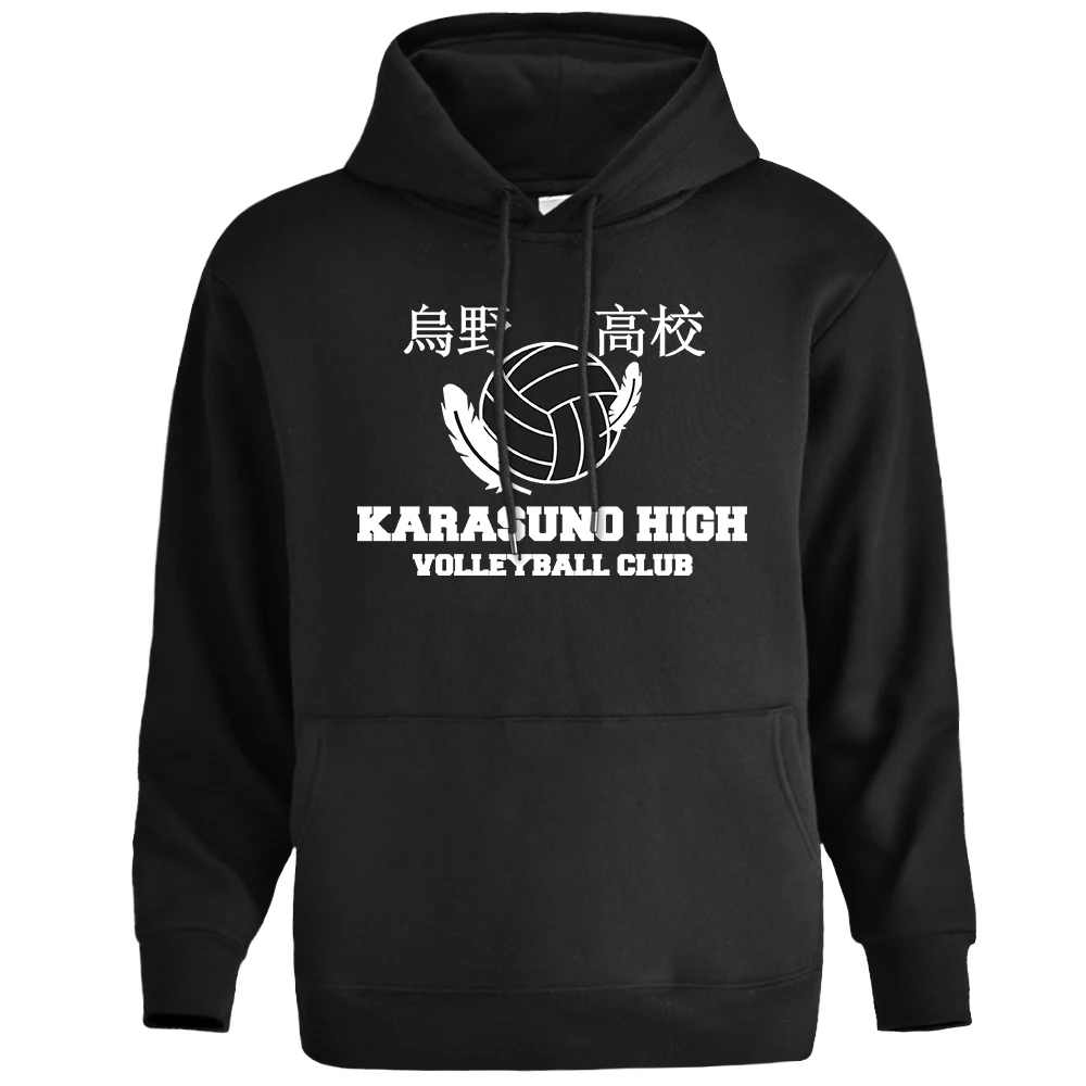 

Karasuno High School Letter Print Cool Male Hooded Autumn 2022 Trendy Hoodies Hip Hop Loose Streetwear Harajuku Fleece Man Hoody