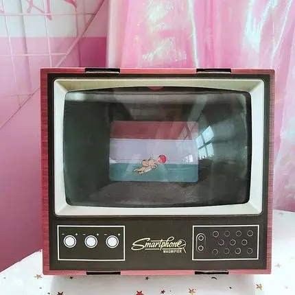 retro tv mobile phone smartphone screen magnifier for video tv show enlarged expander phone holder stand free global shipping