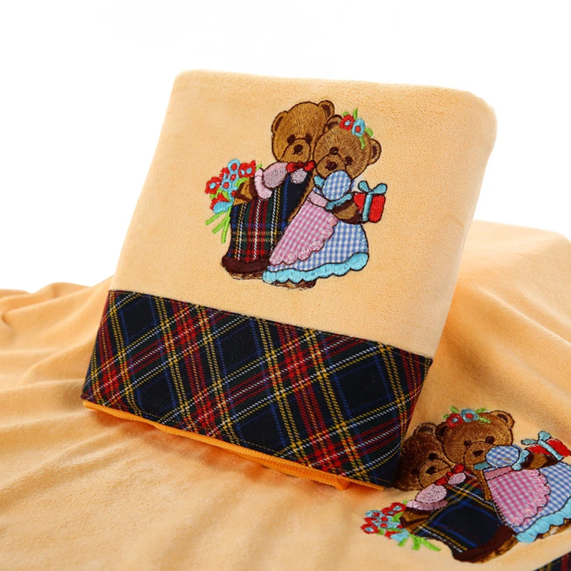 

35*75cm Super Soft Bathroom Face Towels Microfibre Embroidery Lace Edge Hand Towel Solid color Absorbent Bath Towel Washcloth