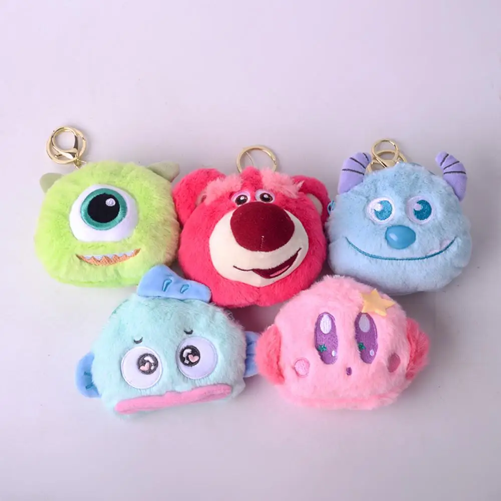

9Cm Coin Purse Sanrio Kirby Bag Keychain Plush Toys for Women Kawaii with Zipper Plushies for Girls Gifts for Kids Childrens