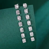 18k white gold real diamond 1 38 carat drop earrings for women trendy anniversary gift fine jewelry