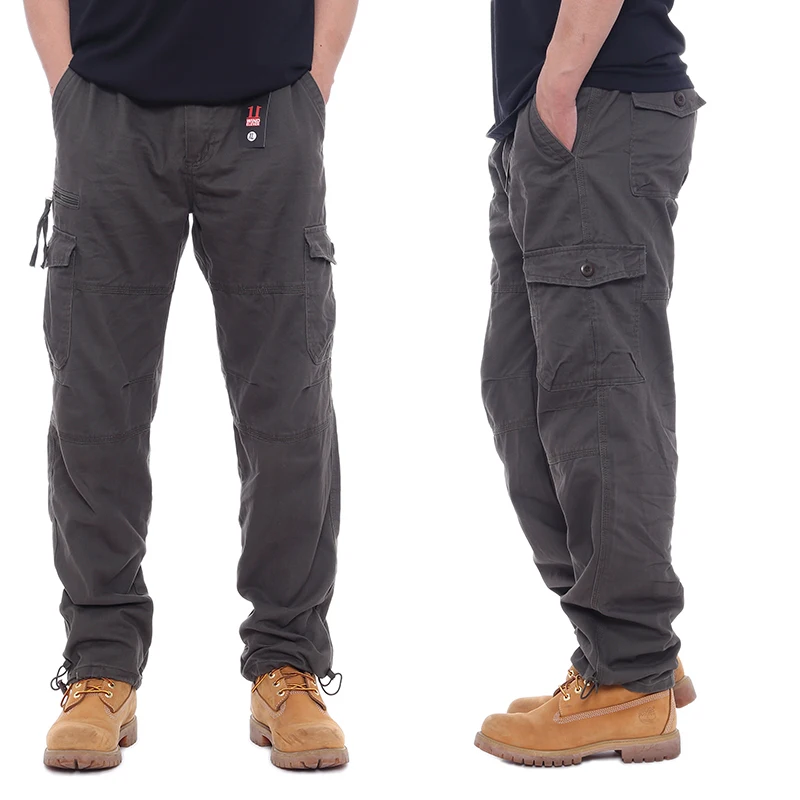 

Live New Pure Cotton High Quality2022Spring and Autumn Casual Pants Men's Overalls Trousers Multi-Bag Cropped Pants