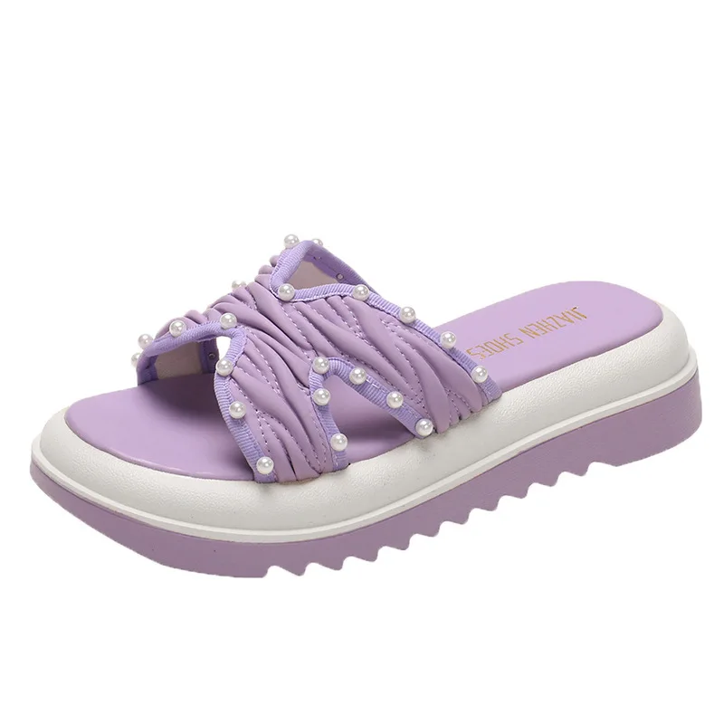 Hot Sale 2023 Summer Slippers Women Light Wedges Fashion Comfortable Shoes Casual Women Thick Bottom Elegant Simple Slippers