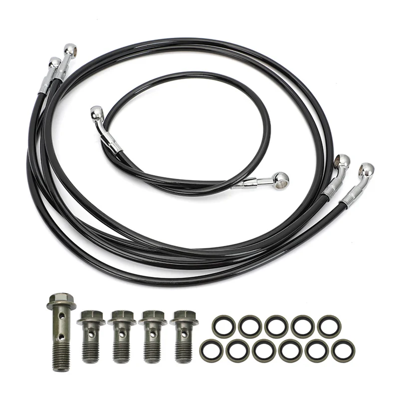 Новые Стальные Плетеные передние и задние тормозные линии + 2 дюйма для 1990-2006 Yamaha Banshee 350 YFZ350 YFZ350SE YFZ350SP YFZ350LE