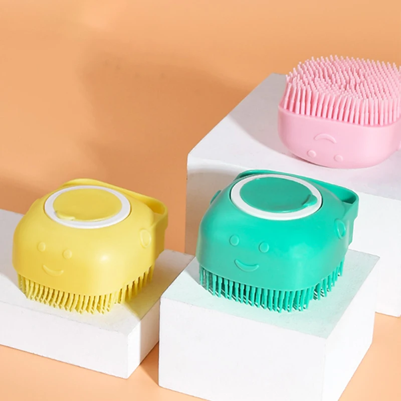 

Bathroom Dog Bath Brush Grooming Tool Soft Safety Silicone Comb with Shampoo Box Pet Accessories for Cats Shower Massage Gloves