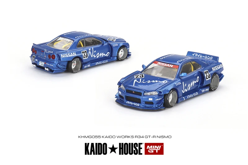 

Kaido House + MINIGT Nissan Skyline GT-R (R34) Kaido Works V3 KHMG055 Alloy Car Model Simulation Toy Boy Toy Series