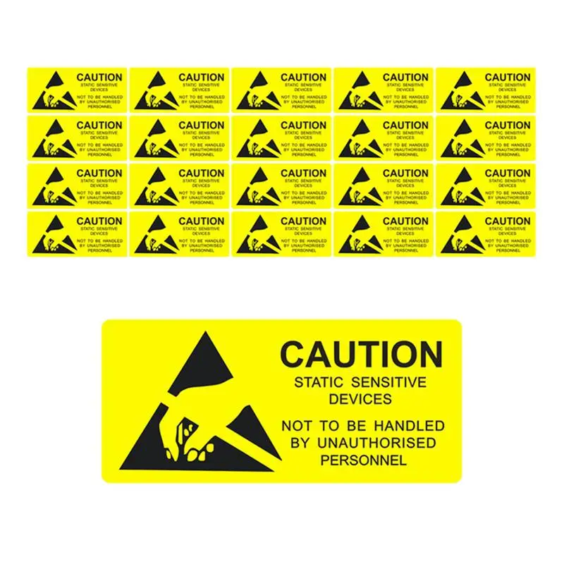 

450pcs Static Sensitive Devices Stickers Practical Warning Sign Wall Sticker for Office Building School(55x25MM)