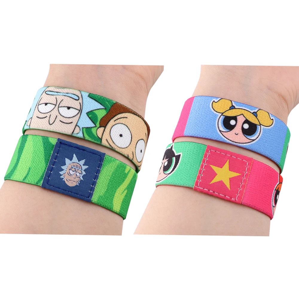 

Classic Cartoon Bracelets For Men Women Trendy Fabric Band Elastic Wristbands Hand Bangles Jewelry Birthday Gift