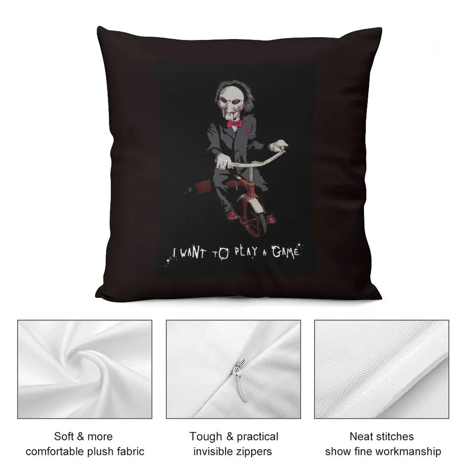 Пила - я хочу играть в игре. Декоративная подушка. Подушки на заказ. Эстетические