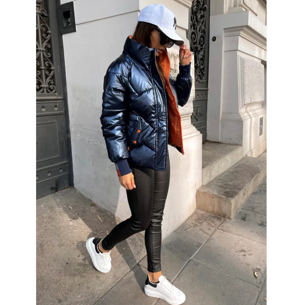 Women's Winter Coat Cotton Clothes Warm Casual Autumn And Winter Windproof Turtleneck Clothes Thickened Short Coat